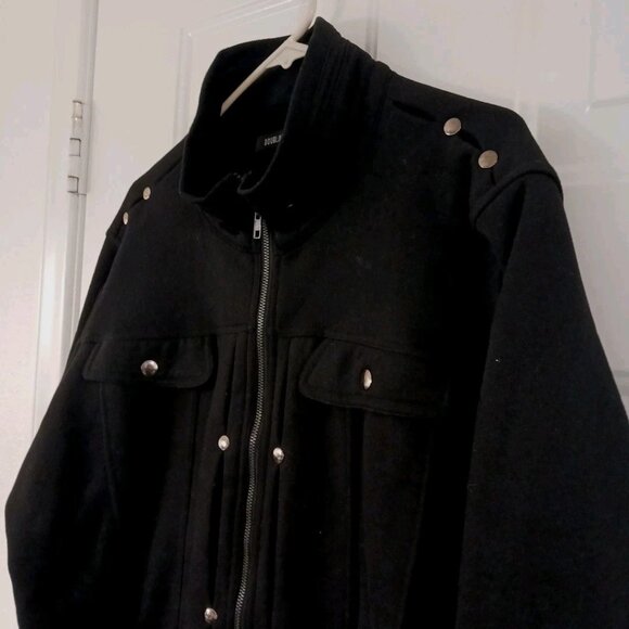 Doublju Biker Style Jacket Men’s XXL Black Full Zip Fleece - Picture 5 of 7